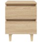 vidaXL Κομοδίνο Sonoma Δρυς 40x35x50εκ. με Πόδια από Μασίφ Ξύλο Πεύκου