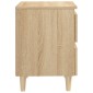 vidaXL Κομοδίνο Sonoma Δρυς 40x35x50εκ. με Πόδια από Μασίφ Ξύλο Πεύκου