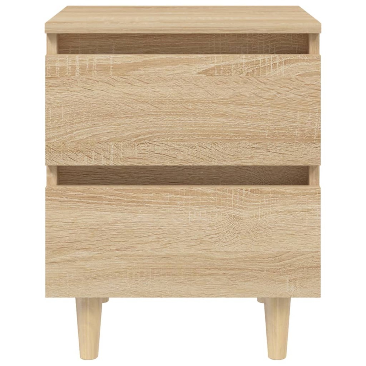 vidaXL Κομοδίνα 2 τεμ. Sonoma Δρυς 40x35x50εκ. & Πόδια από Ξύλο Πεύκου
