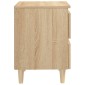 vidaXL Κομοδίνα 2 τεμ. Sonoma Δρυς 40x35x50εκ. & Πόδια από Ξύλο Πεύκου