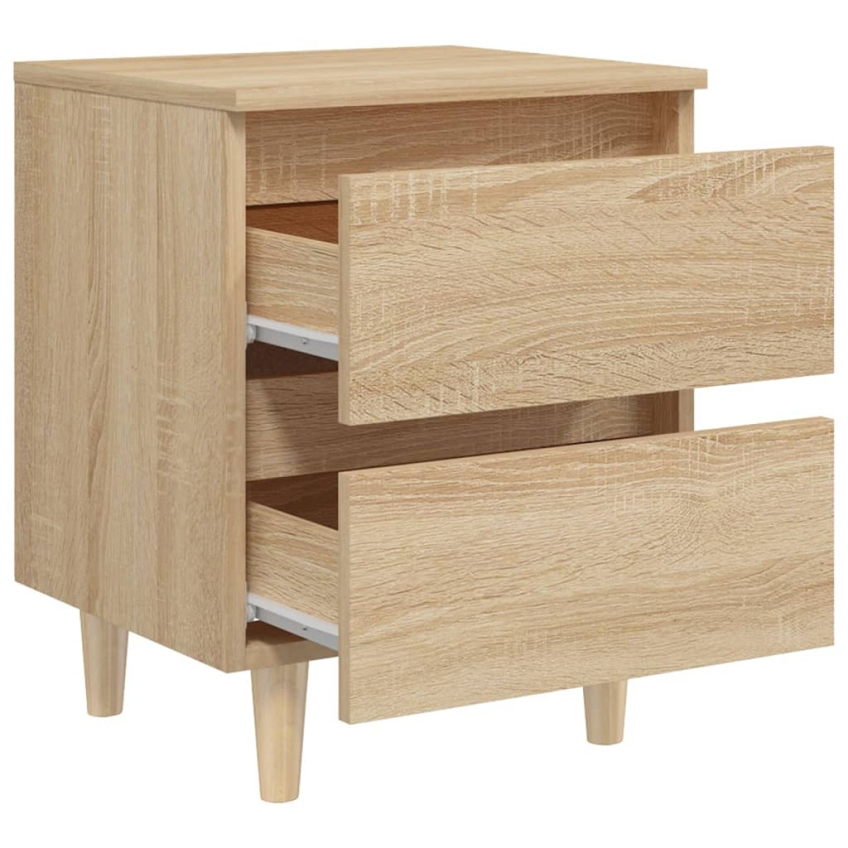 vidaXL Κομοδίνα 2 τεμ. Sonoma Δρυς 40x35x50εκ. & Πόδια από Ξύλο Πεύκου