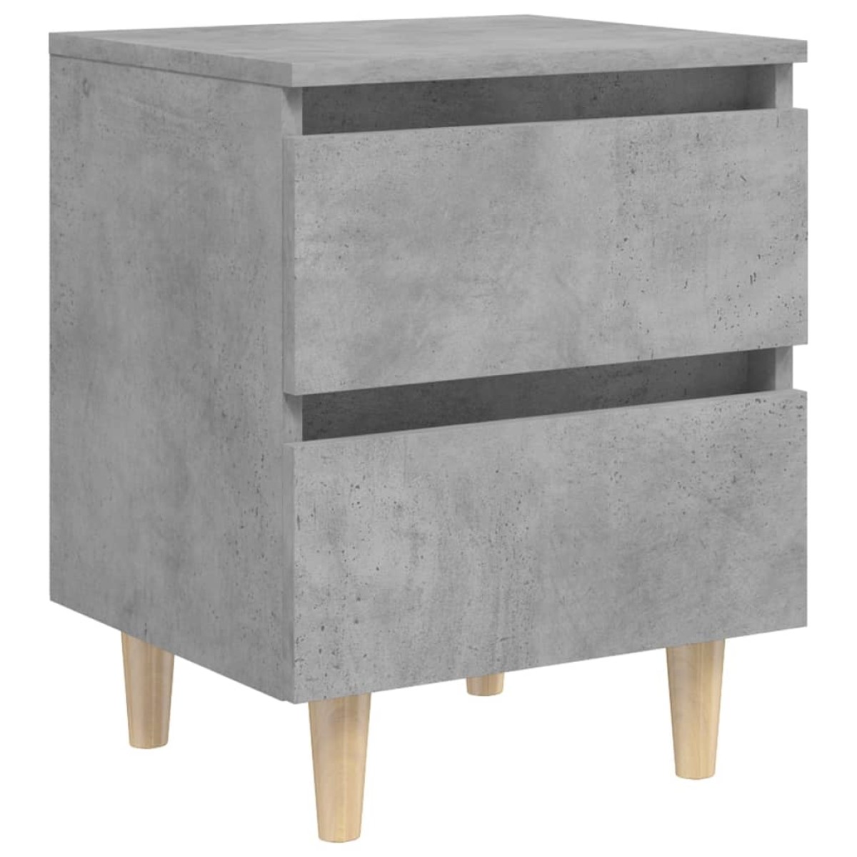 vidaXL Κομοδίνο Γκρι Σκυροδ. 40x35x50εκ. & Πόδια από Μασίφ Ξύλο Πεύκου
