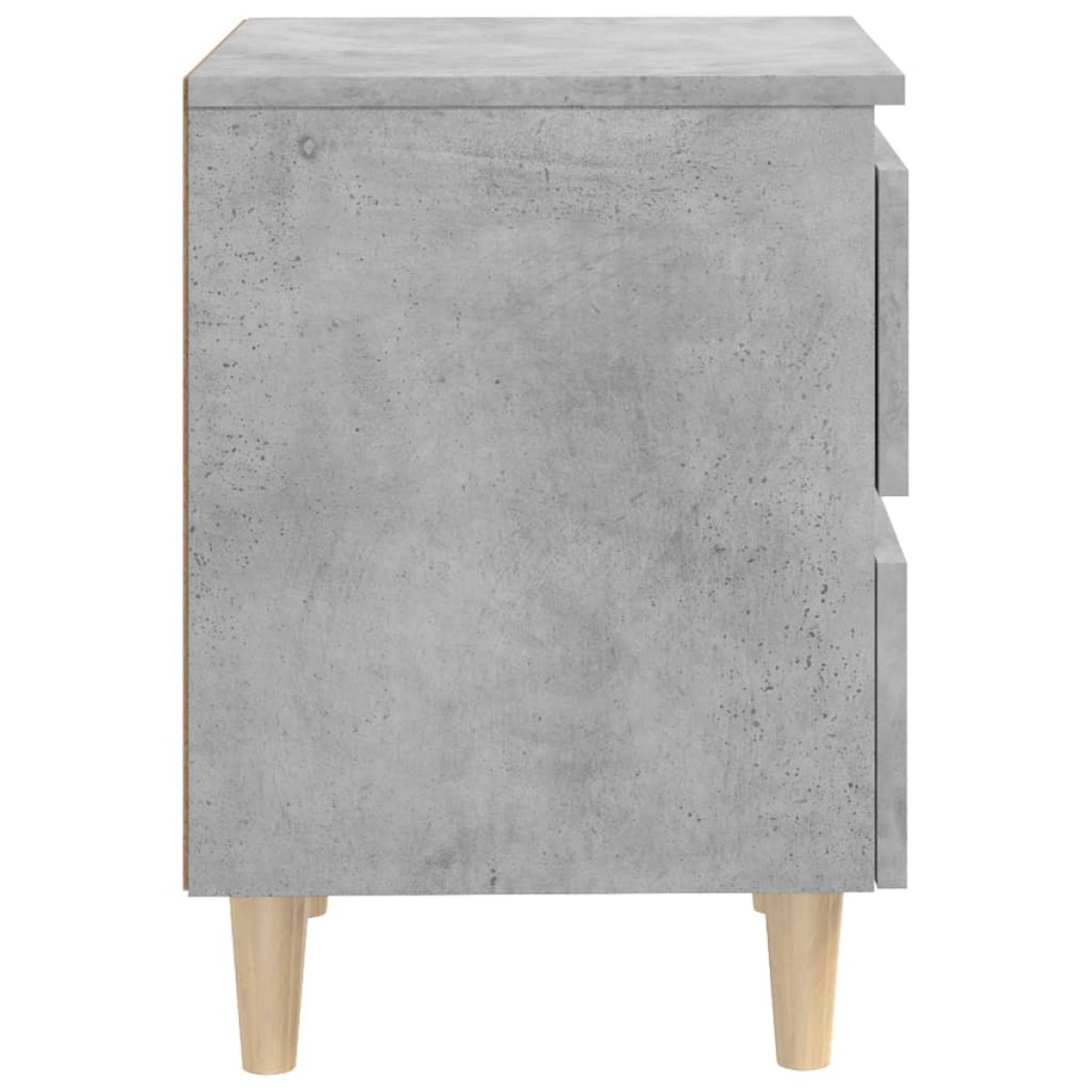 vidaXL Κομοδίνο Γκρι Σκυροδ. 40x35x50εκ. & Πόδια από Μασίφ Ξύλο Πεύκου