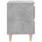vidaXL Κομοδίνο Γκρι Σκυροδ. 40x35x50εκ. & Πόδια από Μασίφ Ξύλο Πεύκου