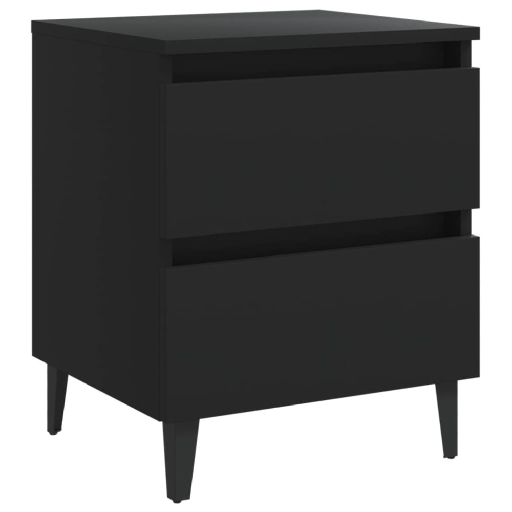 vidaXL Κομοδίνο Μαύρο 40 x 35 x 50 εκ. από Επεξ. Ξύλο