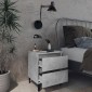 vidaXL Κομοδίνα 2 τεμ. Γκρι Σκυροδέμ. 40 x 35 x 50 εκ. από Μοριοσανίδα