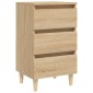 vidaXL Κομοδίνο Sonoma Δρυς 40 x 35 x 69 εκ. με Μασίφ Ξύλινα Πόδια