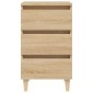 vidaXL Κομοδίνο Sonoma Δρυς 40 x 35 x 69 εκ. με Μασίφ Ξύλινα Πόδια