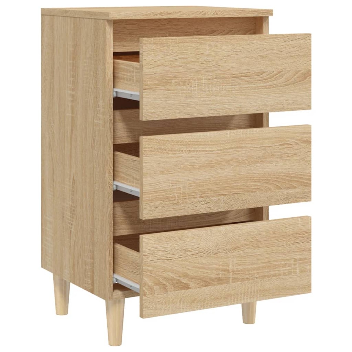 vidaXL Κομοδίνο Sonoma Δρυς 40 x 35 x 69 εκ. με Μασίφ Ξύλινα Πόδια