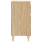 vidaXL Κομοδίνο Sonoma Δρυς 40 x 35 x 69 εκ. με Μασίφ Ξύλινα Πόδια