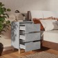 vidaXL Κομοδίνο Γκρι Σκυροδέματος 40 x 35 x 69 εκ. Μασίφ Ξύλινα Πόδια
