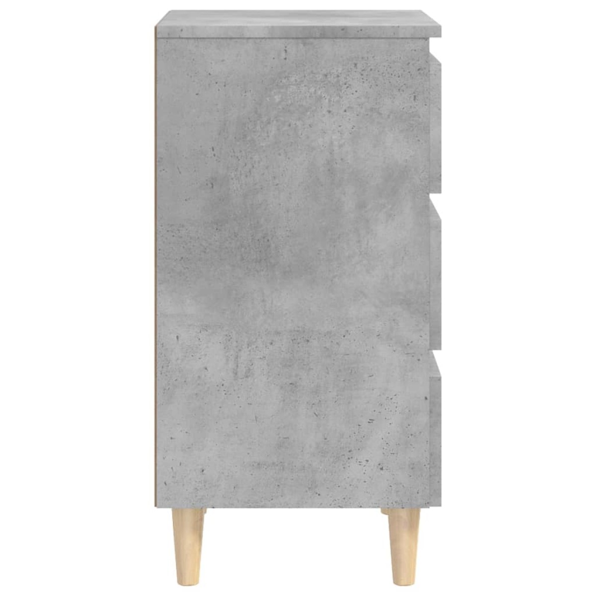 vidaXL Κομοδίνα 2 τεμ. Γκρι Σκυροδέμ. 40x35x69 εκ. Μασίφ Ξύλινα Πόδια