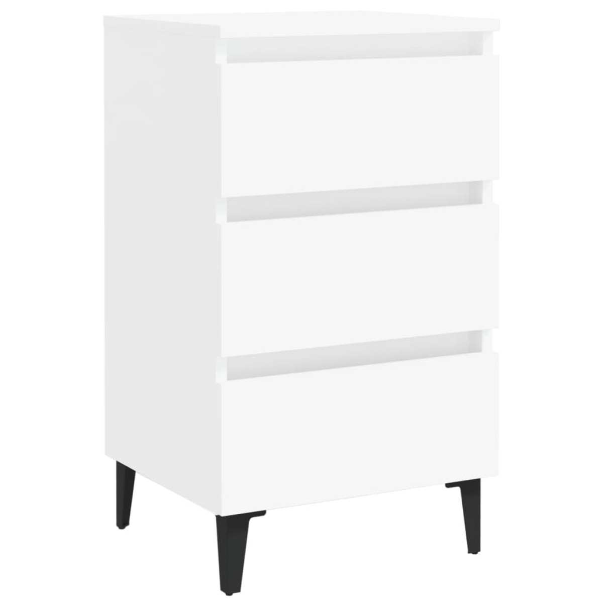vidaXL Κομοδίνο Λευκό 40 x 35 x 69 εκ. με Μεταλλικά Πόδια