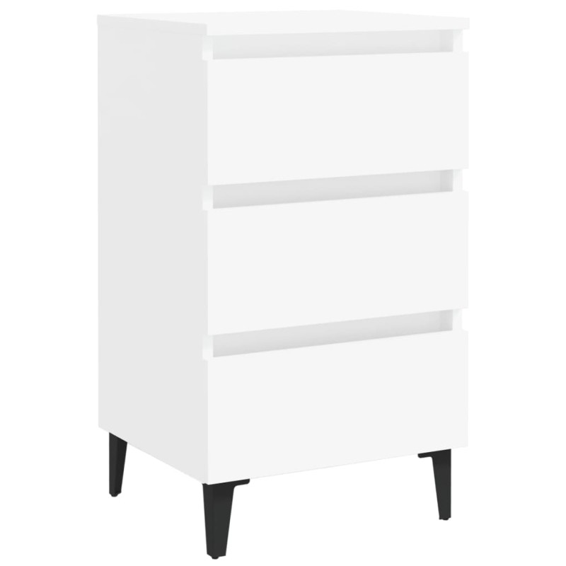 vidaXL Κομοδίνο Λευκό 40 x 35 x 69 εκ. με Μεταλλικά Πόδια