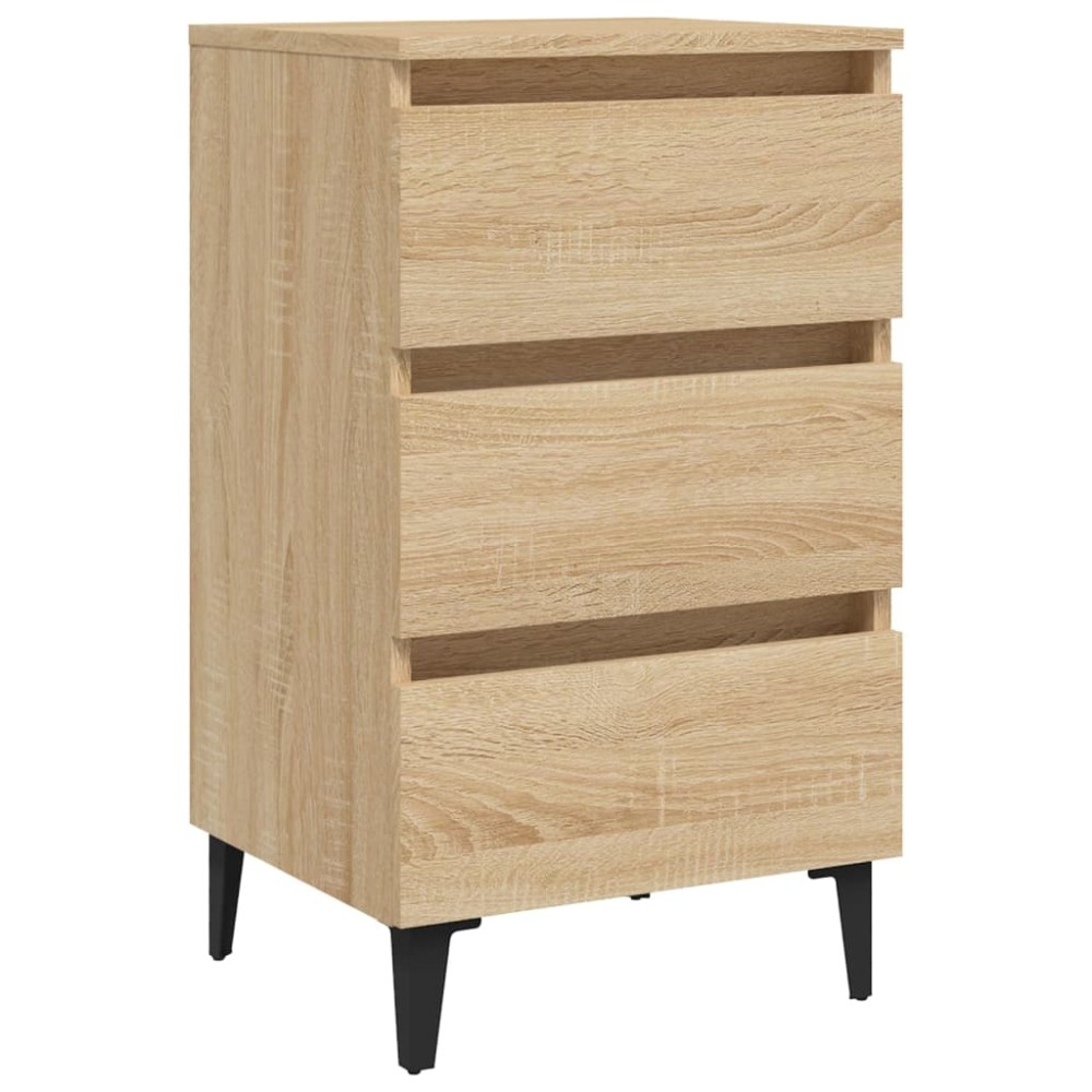 vidaXL Κομοδίνο Sonoma Δρυς 40 x 35 x 69 εκ. με Μεταλλικά Πόδια