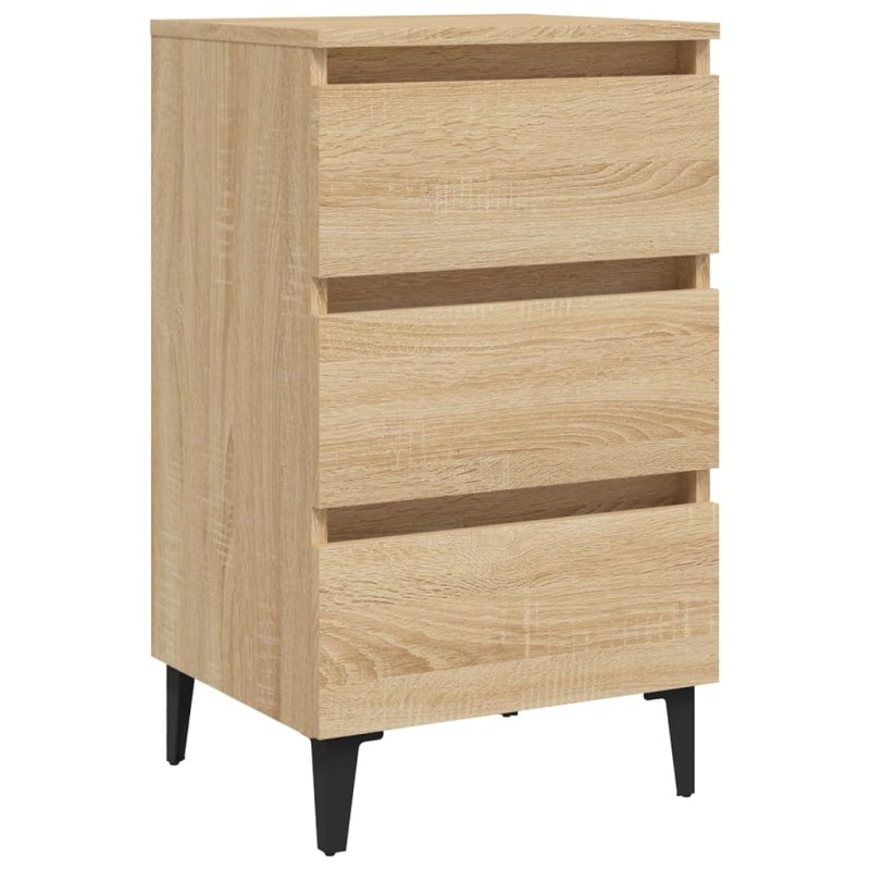 vidaXL Κομοδίνο Sonoma Δρυς 40 x 35 x 69 εκ. με Μεταλλικά Πόδια