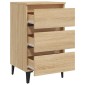 vidaXL Κομοδίνο Sonoma Δρυς 40 x 35 x 69 εκ. με Μεταλλικά Πόδια