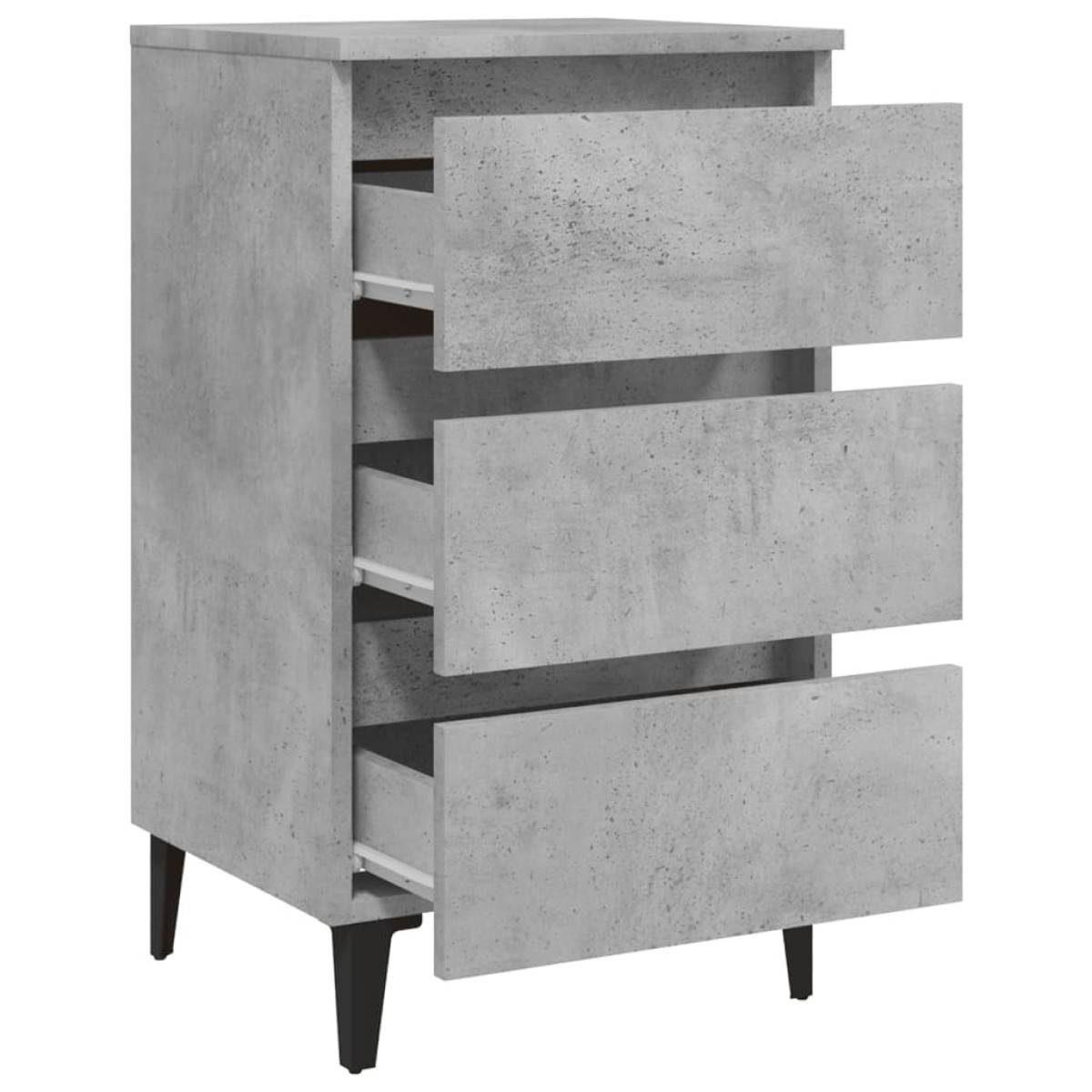vidaXL Κομοδίνo Γκρι Σκυροδέματος 40 x 35 x 69 εκ. με Μεταλλικά Πόδια