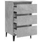 vidaXL Κομοδίνo Γκρι Σκυροδέματος 40 x 35 x 69 εκ. με Μεταλλικά Πόδια
