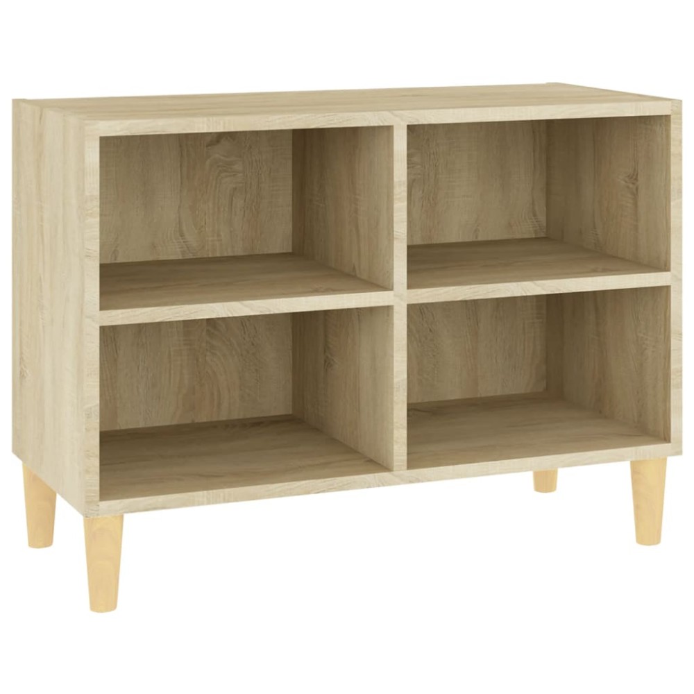 vidaXL Έπιπλο Τηλεόρασης Sonoma Δρυς 69,5x30x50εκ & Μασίφ Ξύλινα Πόδια