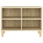 vidaXL Έπιπλο Τηλεόρασης Sonoma Δρυς 69,5x30x50εκ & Μασίφ Ξύλινα Πόδια