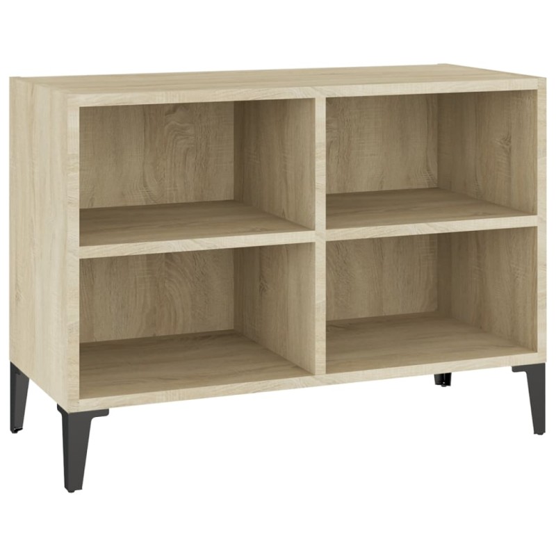 vidaXL Έπιπλο Τηλεόρασης Καπνιστή Δρυς 69,5x30x50 εκ Μεταλλικά Πόδια