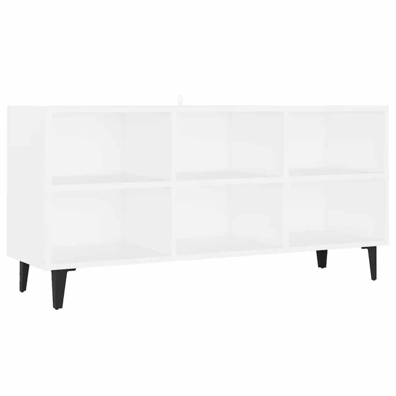 vidaXL Έπιπλο Τηλεόρασης Καπνιστή Λευκό 103,5x30x50 εκ Μεταλλικά Πόδια