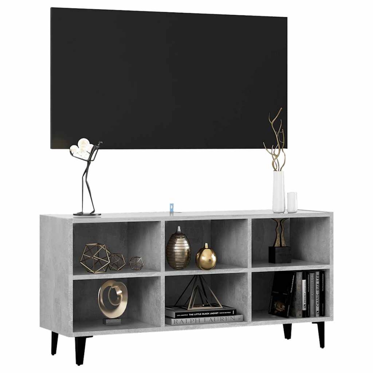 vidaXL Έπιπλο Τηλεόρασης Καπνιστή Γκρι Σκ. 103,5x30x50 εκ Μετ. Πόδια