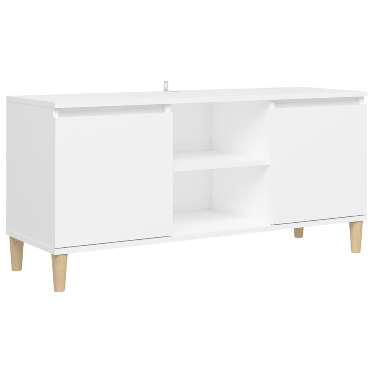 vidaXL Έπιπλο Τηλεόρασης Λευκό 103,5x30x50 εκ. με Μασίφ Ξύλινα Πόδια