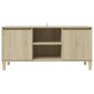 vidaXL Έπιπλο Τηλεόρασης Καφέ Δρυς 103,5x35x50εκ. Μασίφ Ξύλινα Πόδια