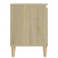 vidaXL Έπιπλο Τηλεόρασης Καφέ Δρυς 103,5x35x50εκ. Μασίφ Ξύλινα Πόδια