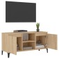 vidaXL Έπιπλο Τηλεόρασης Καπνιστή Δρυς 103,5x35x50 εκ Μεταλλικά Πόδια