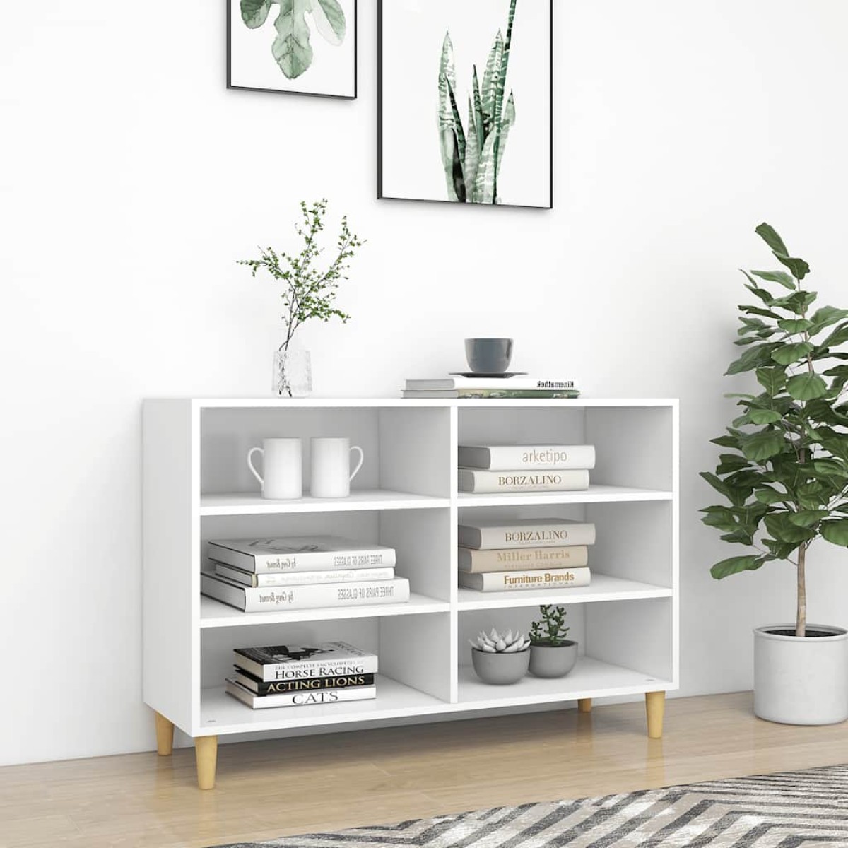 vidaXL Ραφιέρα Λευκή 103,5 x 35 x 70 εκ. από Μοριοσανίδα
