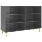 vidaXL Ραφιέρα Γυαλιστερή Γκρι 103,5 x 35 x 70 εκ. από Μοριοσανίδα