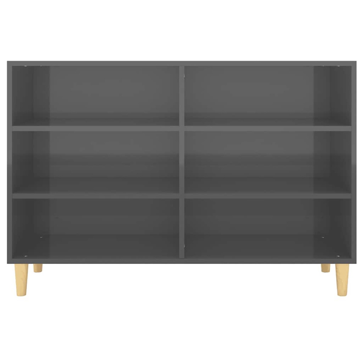 vidaXL Ραφιέρα Γυαλιστερή Γκρι 103,5 x 35 x 70 εκ. από Μοριοσανίδα