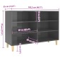 vidaXL Ραφιέρα Γυαλιστερή Γκρι 103,5 x 35 x 70 εκ. από Μοριοσανίδα