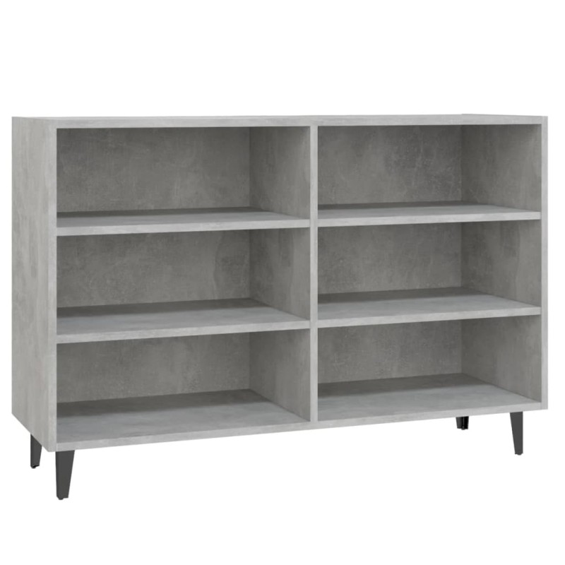 vidaXL Ραφιέρα Γκρι Σκυροδέματος 103,5 x 35 x 70 εκ. από Επεξεργ. Ξύλο