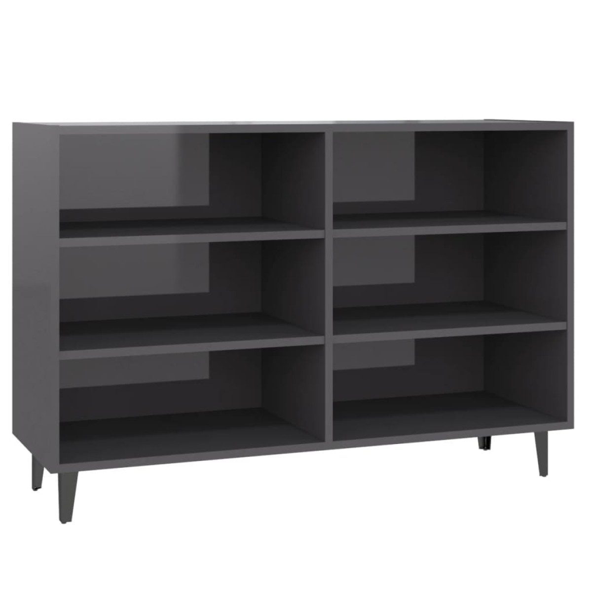 vidaXL Ραφιέρα Γυαλιστερή Γκρι 103,5 x 35 x 70 εκ. από Μοριοσανίδα