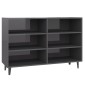 vidaXL Ραφιέρα Γυαλιστερή Γκρι 103,5 x 35 x 70 εκ. από Μοριοσανίδα