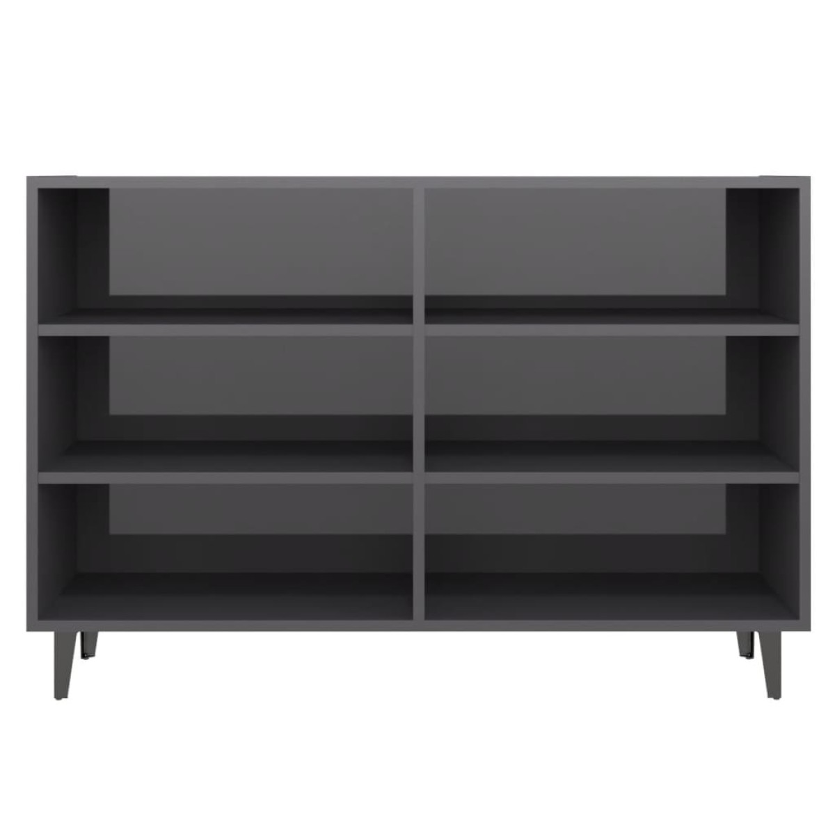 vidaXL Ραφιέρα Γυαλιστερή Γκρι 103,5 x 35 x 70 εκ. από Μοριοσανίδα