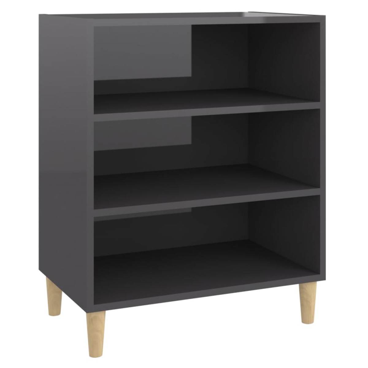 vidaXL Ραφιέρα Γυαλιστερό Γκρι 57 x 35 x 70 εκ. από Μοριοσανίδα