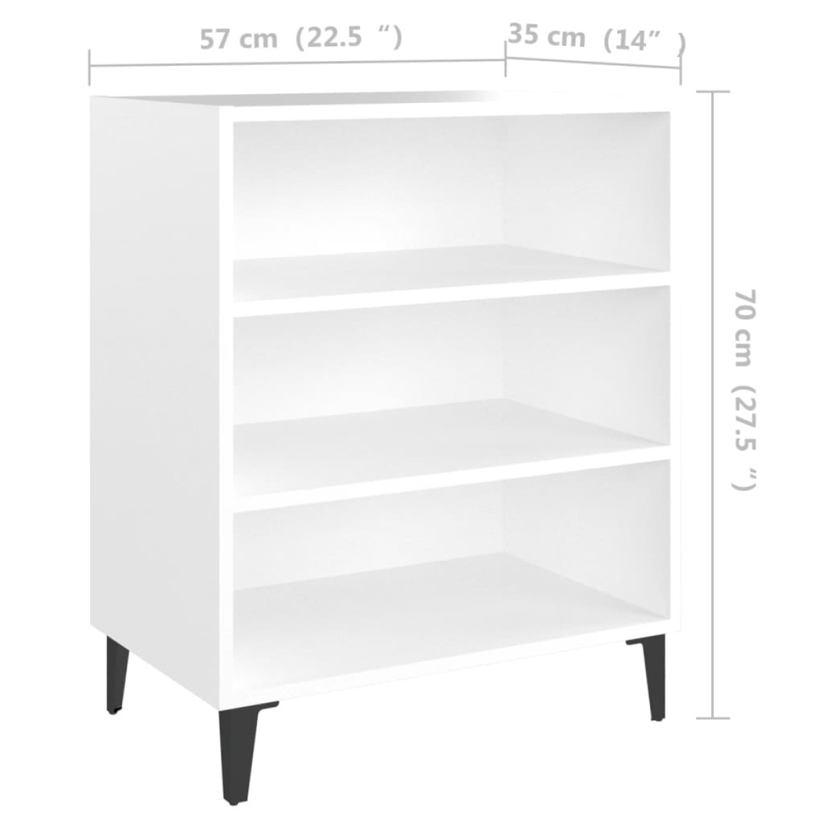vidaXL Ραφιέρα Λευκή 57 x 35 x 70 εκ. από Μοριοσανίδα
