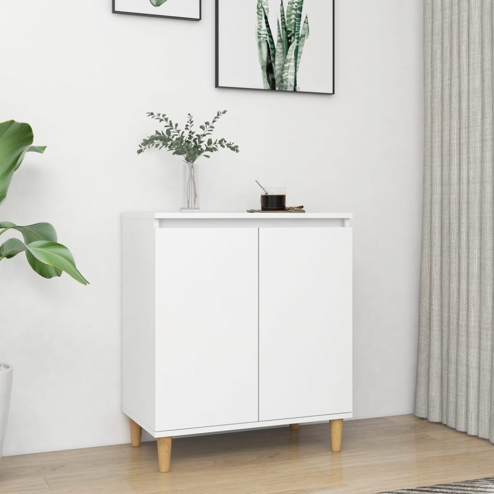 vidaXL Μπουφές Λευκός 60 x 35 x 70 εκ. από Επεξ. Ξύλο με Ξύλινα Πόδια