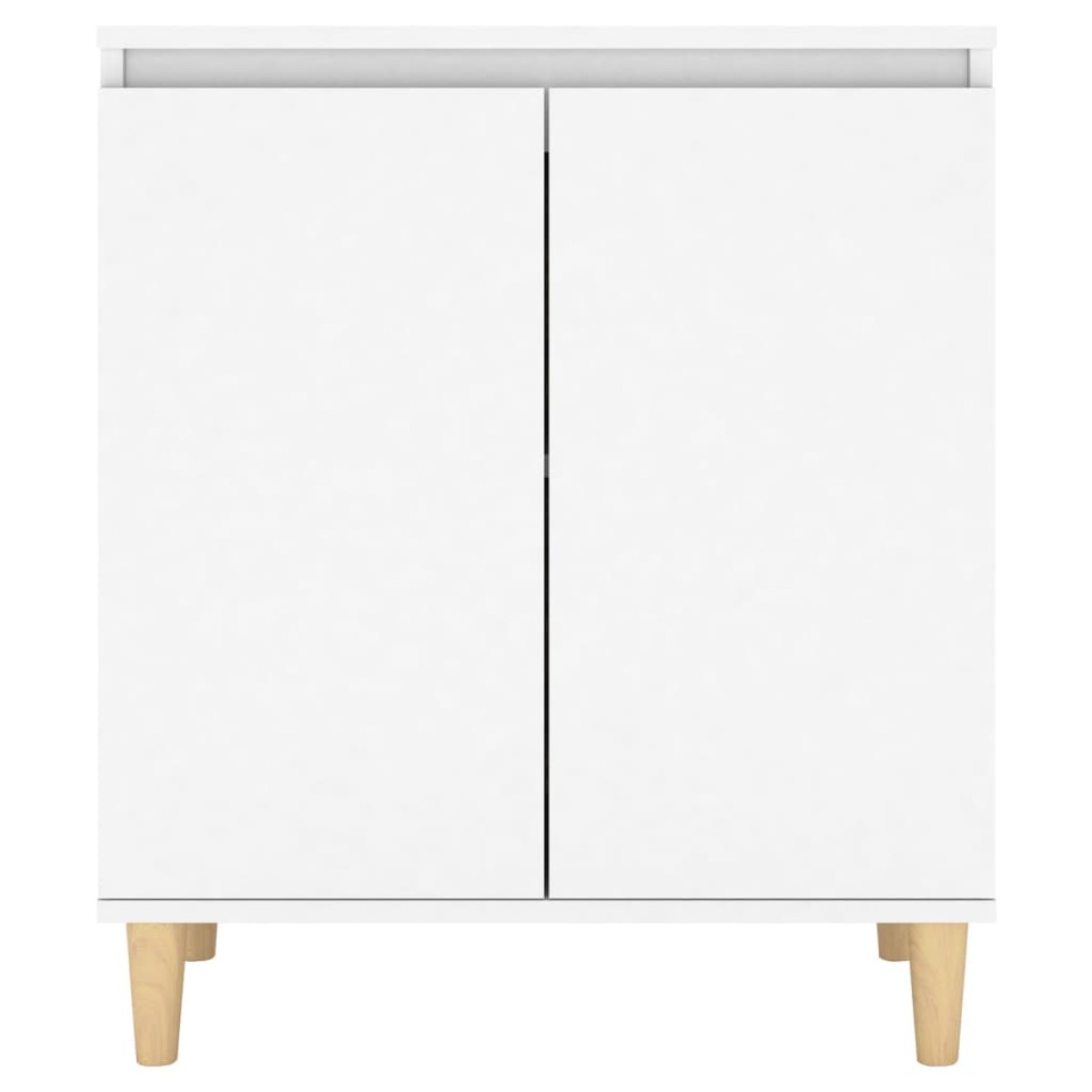 vidaXL Μπουφές Λευκός 60 x 35 x 70 εκ. από Μοριοσανίδα με Ξύλινα Πόδια