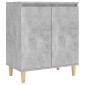 vidaXL Ντουλάπι Γκρι Σκυρ. 60x35x70 εκ. Μασίφ Ξύλινα Πόδια Μοριοσανίδα