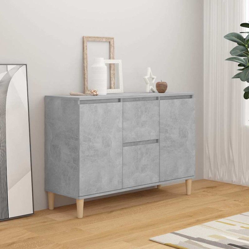 vidaXL Μπουφές Γκρι Σκυροδέματος 101x35x70 εκ. από Επεξεργασμένο Ξύλο