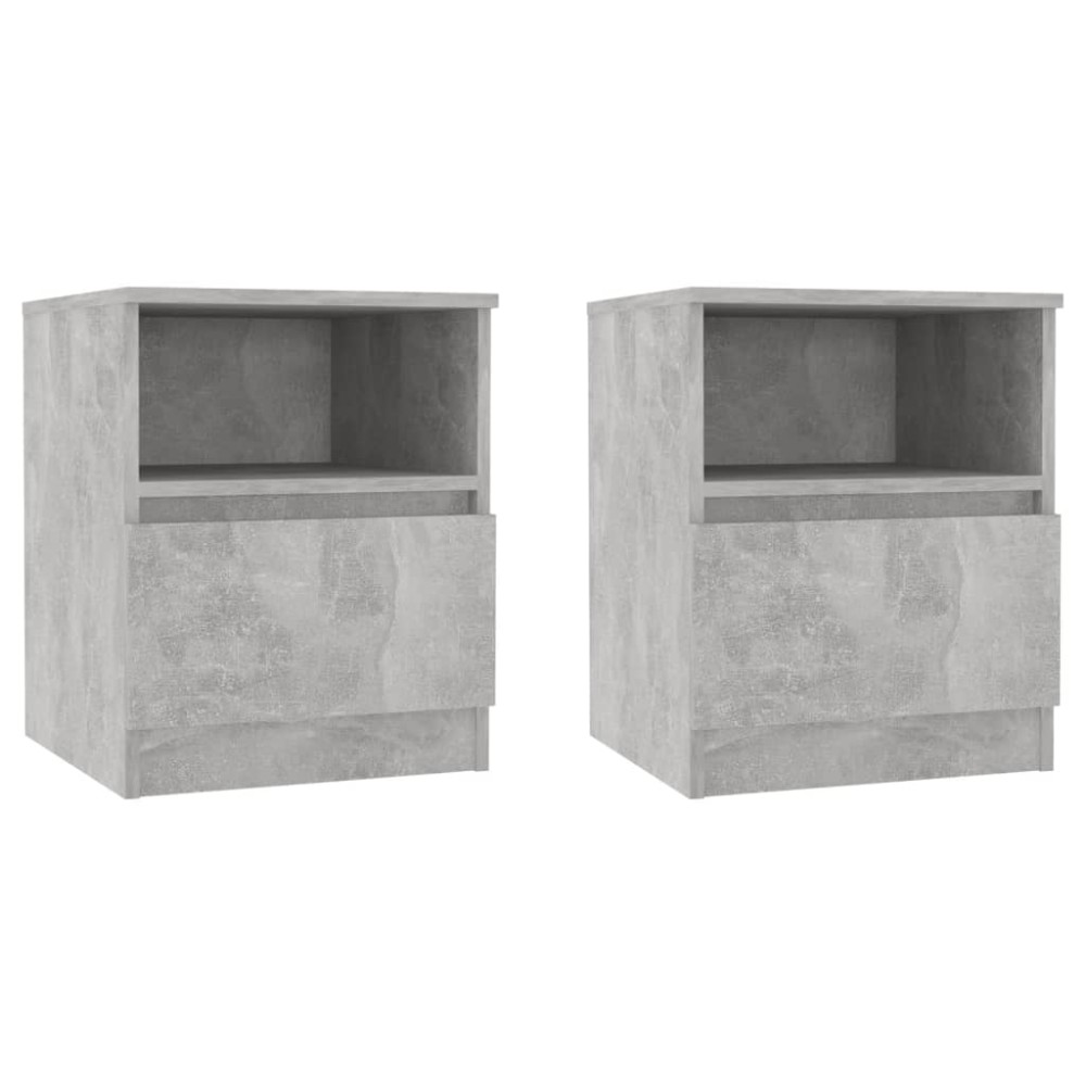 vidaXL Κομοδίνα 2 Τεμαχίων Γκρι 40 x 40 x 50 εκ. από Επεξ. Ξύλο