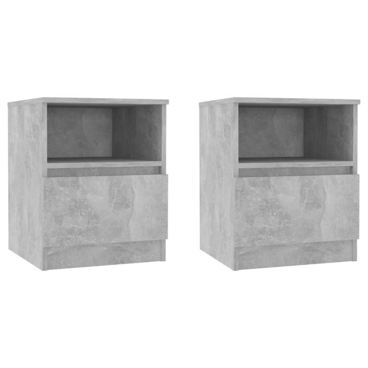 vidaXL Κομοδίνα 2 Τεμαχίων Γκρι 40 x 40 x 50 εκ. από Μοριοσανίδα