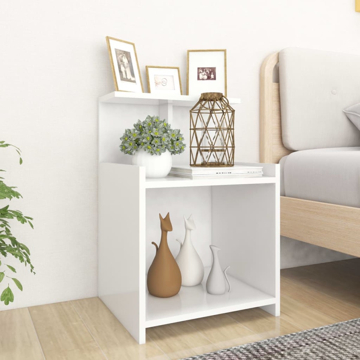 vidaXL Κομοδίνο Λευκό 40 x 35 x 60 εκ. από Μοριοσανίδα