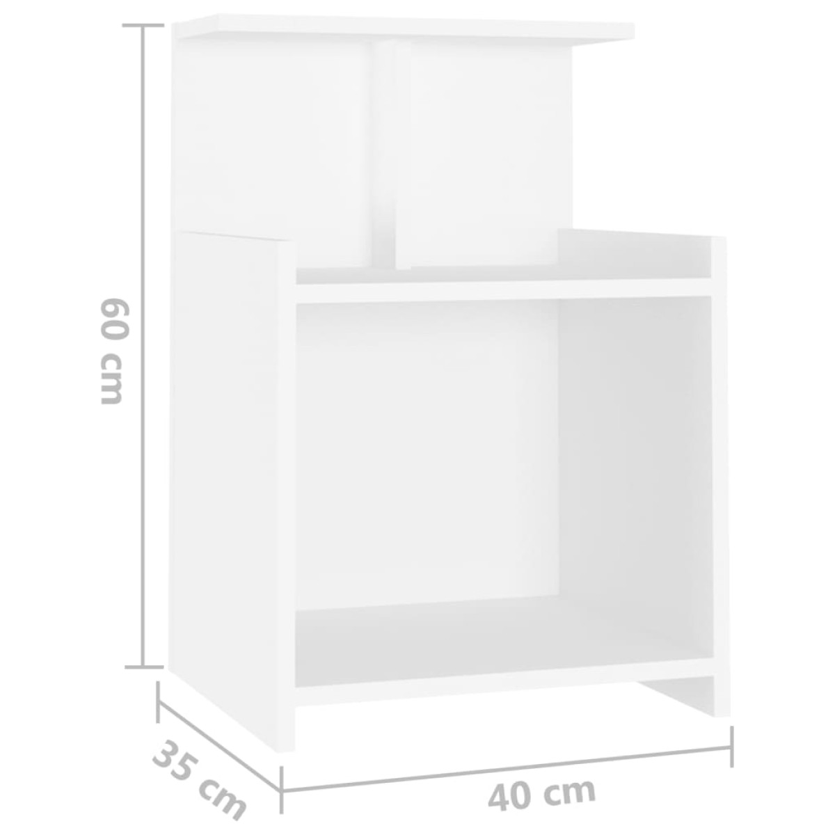 vidaXL Κομοδίνα 2 Τεμαχίων Λευκά 40 x 35 x 60 εκ. από Μοριοσανίδα
